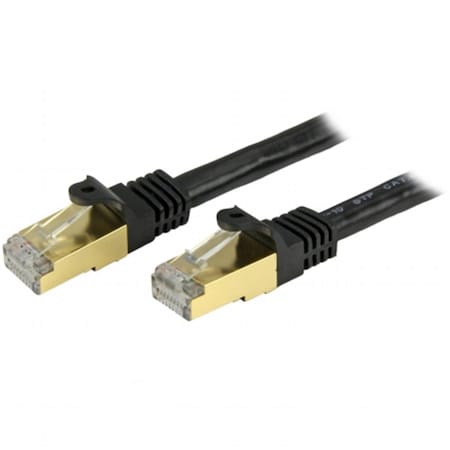 Dynamicfunction 7 ft. Cat6a Black Shielded Molded 10 GB RJ45 STP Patch Cable DY615795